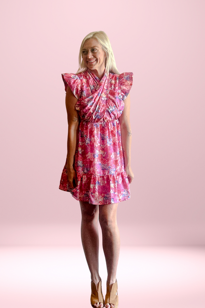 Melissa Mock Halter Neck Wrap Dress
