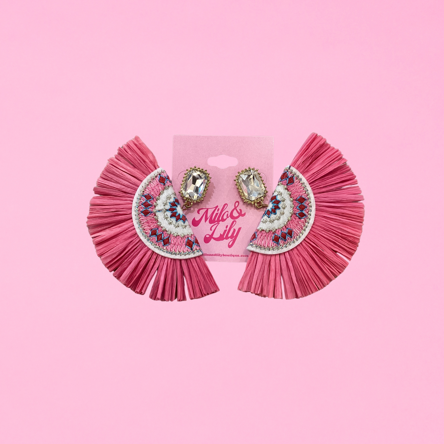 Salsa Fan Fringe Earrings – Hot Pink