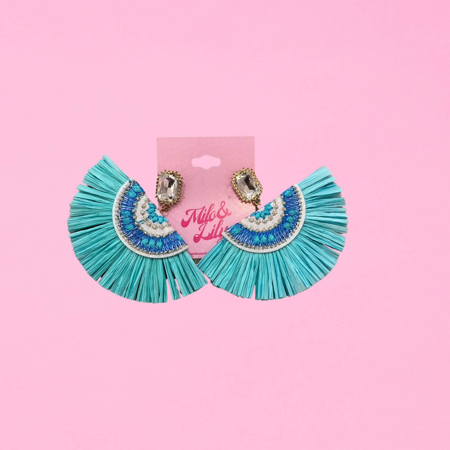 Salsa Fan Fringe Earrings – Blue