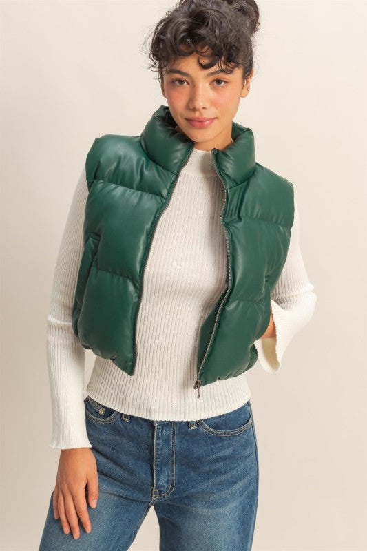 The Emerald Edge Puffer Vest