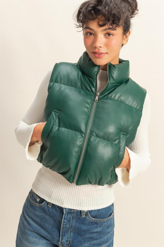 The Emerald Edge Puffer Vest