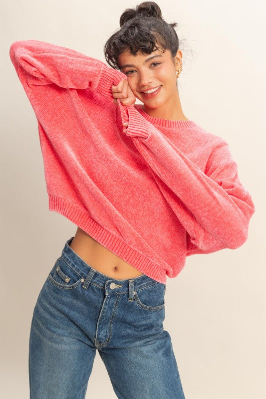 The Strawberry Sunset Chenille Sweater