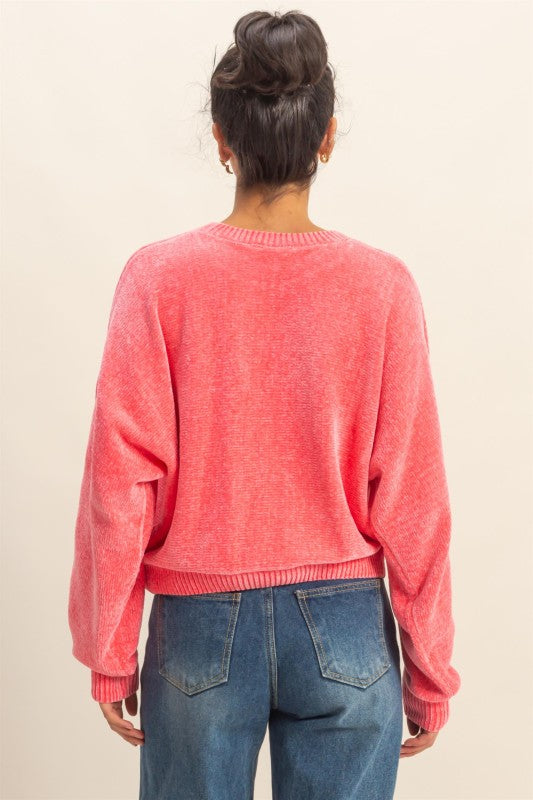 The Strawberry Sunset Chenille Sweater