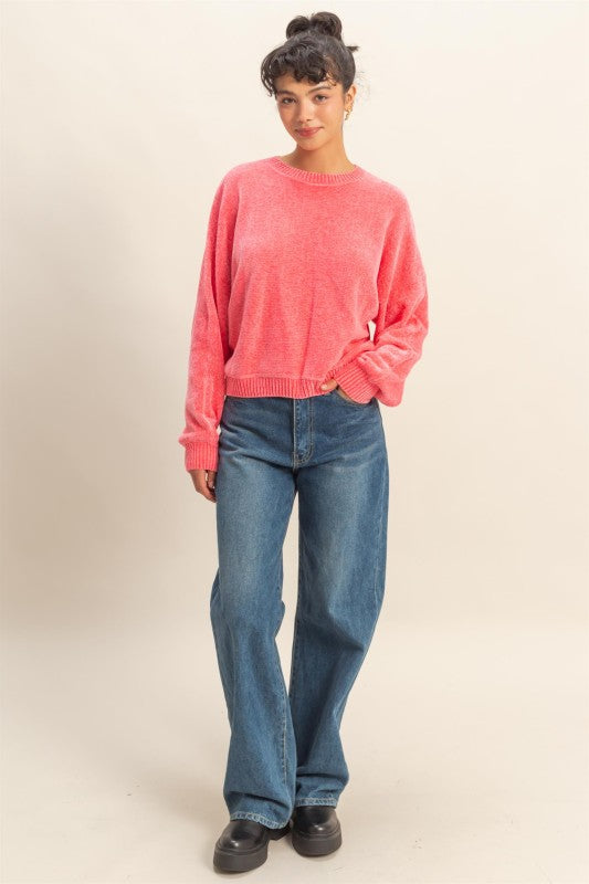 The Strawberry Sunset Chenille Sweater