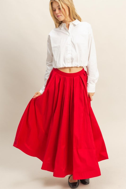The Scarlet Twirl Maxi Skirt