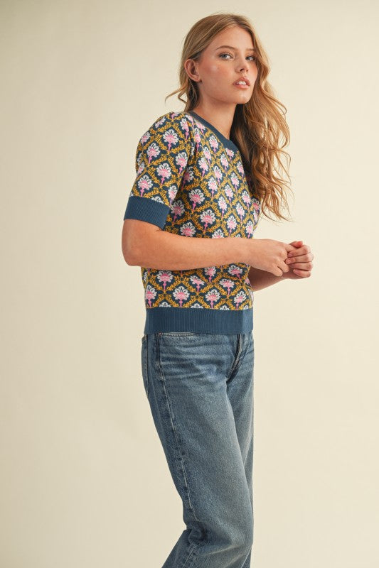 The Peacock Short Sleeve Sweater