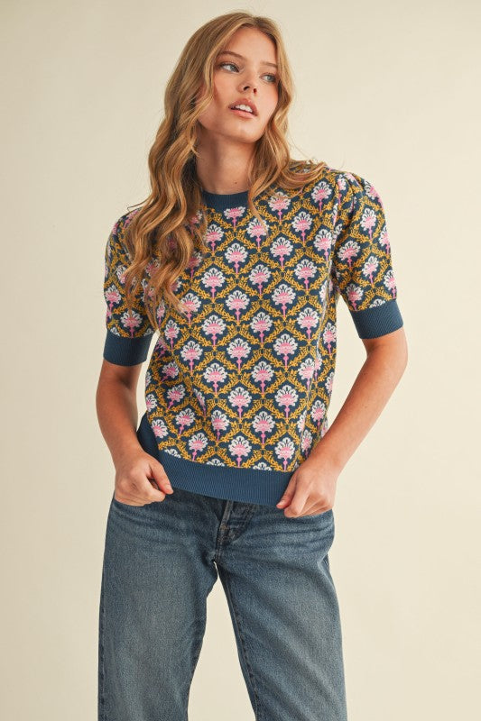 The Peacock Short Sleeve Sweater