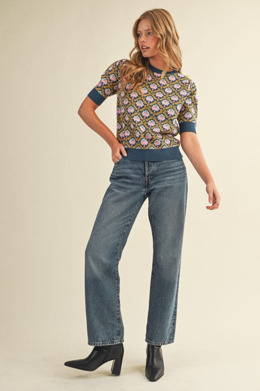 The Peacock Short Sleeve Sweater