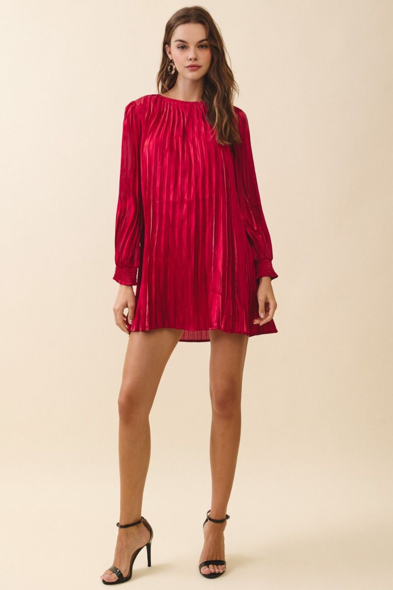 Velvet Crush Pleated Mini Dress