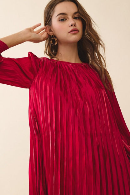 Velvet Crush Pleated Mini Dress