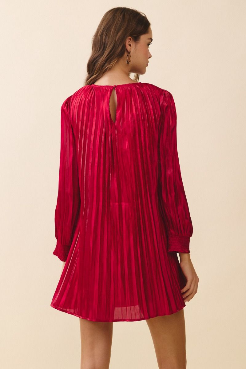 Velvet Crush Pleated Mini Dress