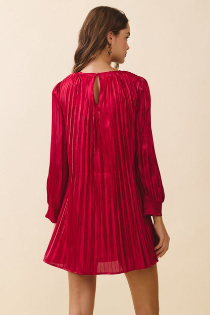 Velvet Crush Pleated Mini Dress