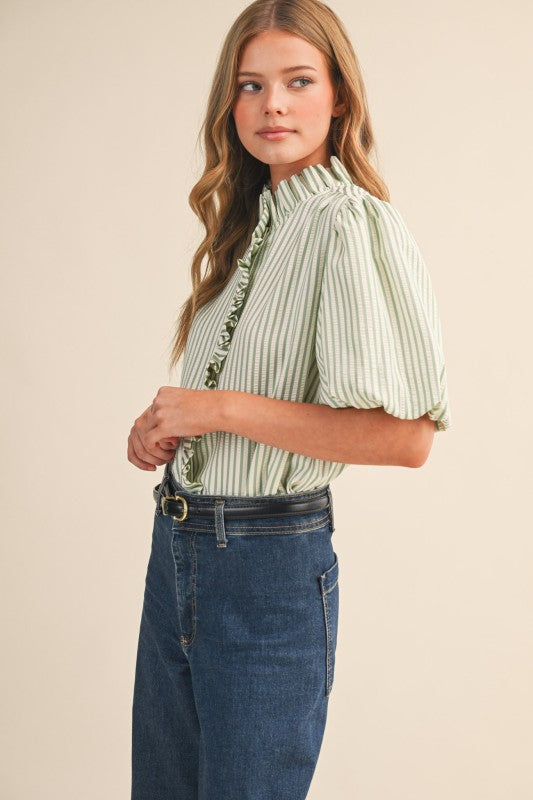 The Sage Lane Ruffle Top - Milo & Lily Boutique