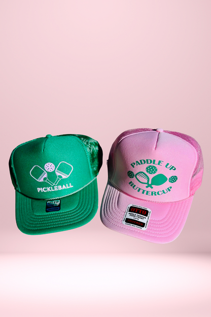 Pink Paddle Up Buttercup Pickleball Trucker Hat