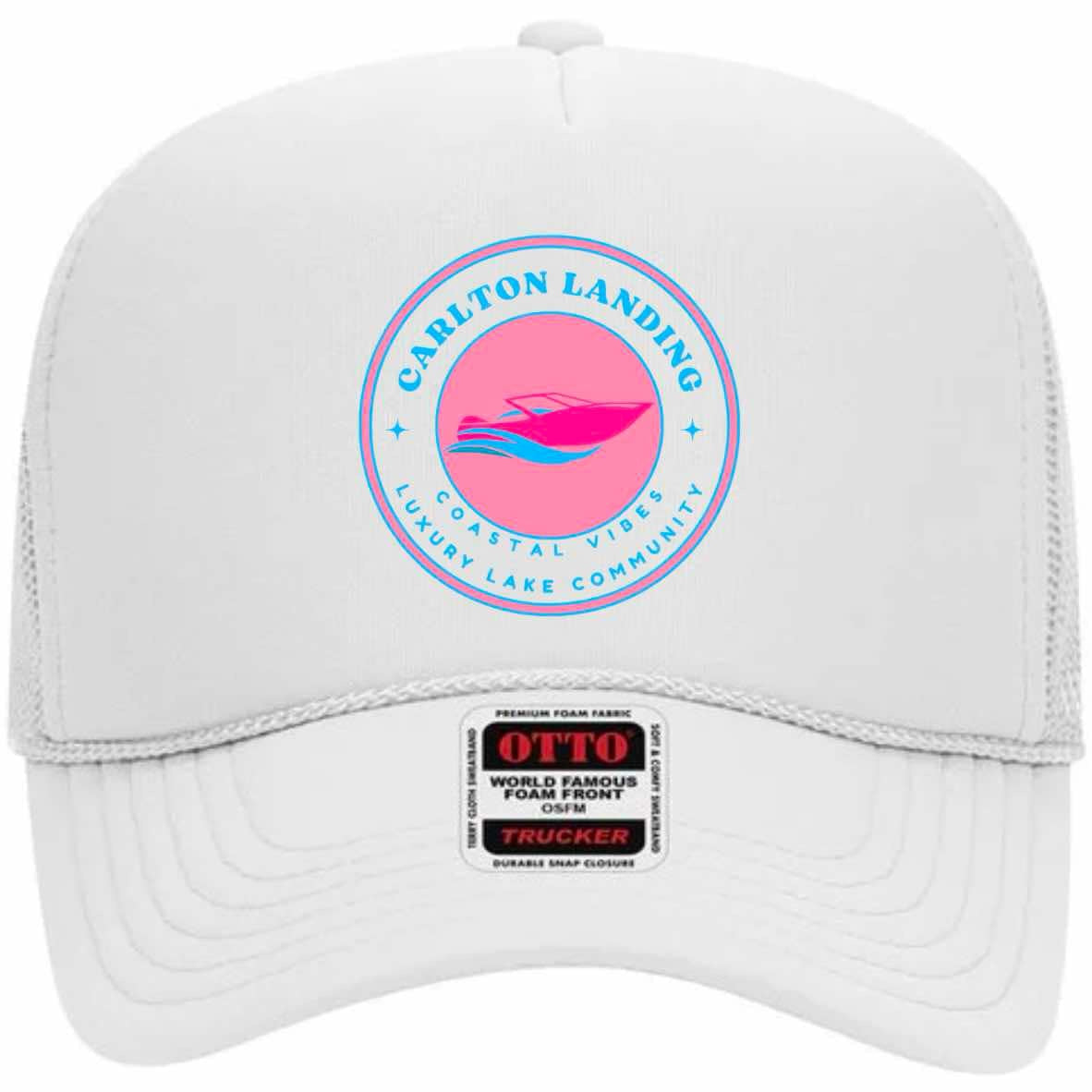 Carlton Landing White Trucker Hat