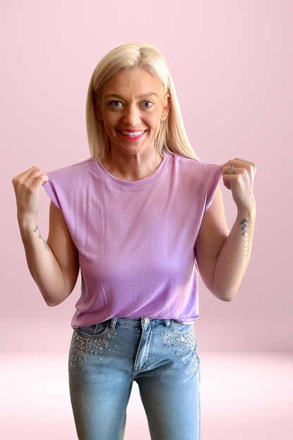 Blossom Basic Muscle Tee: Lavender