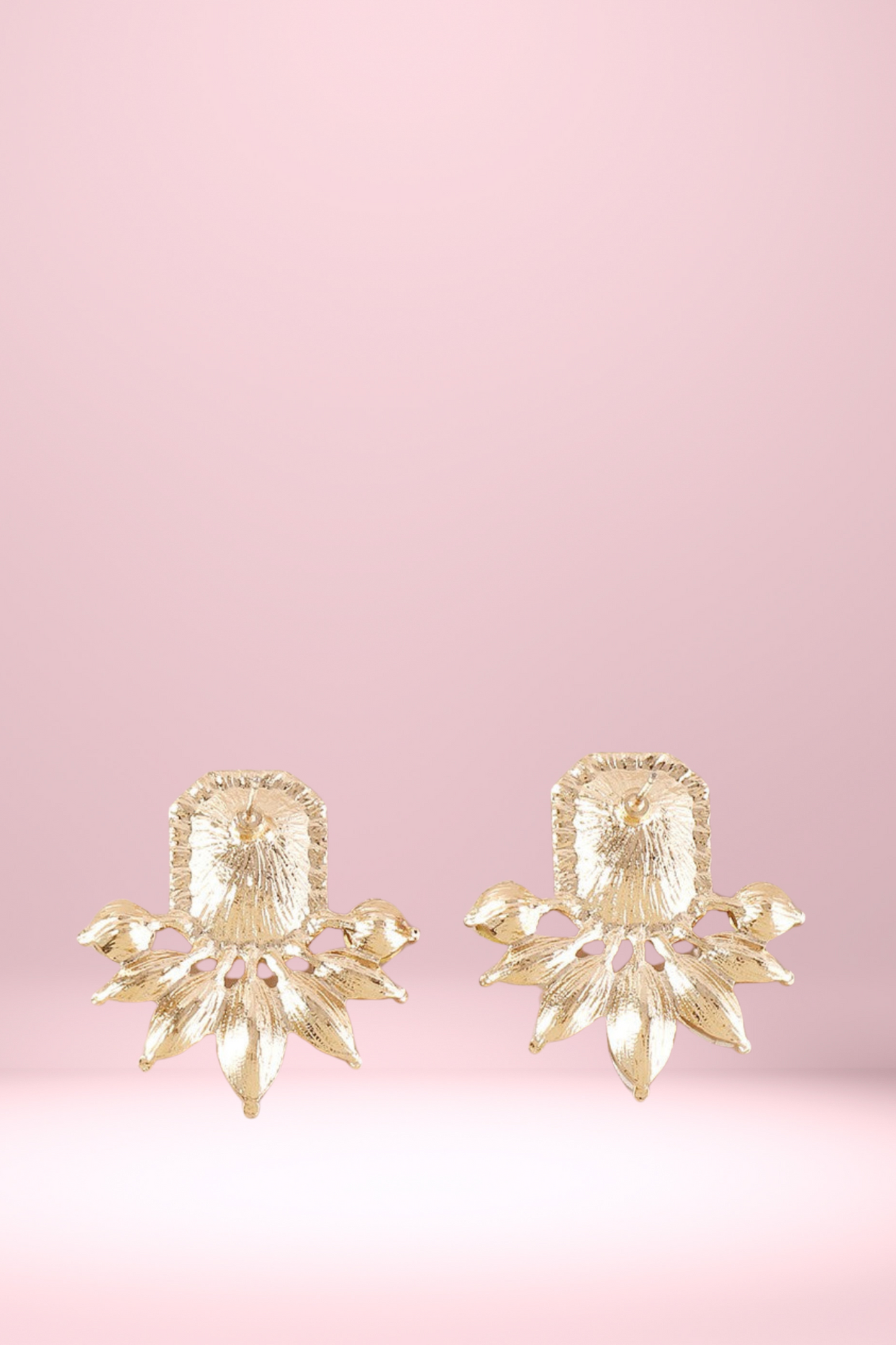 Large Starburst Crystal Stud Earrings - Pink