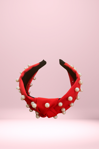Rockin’ Red & Pearls Headband