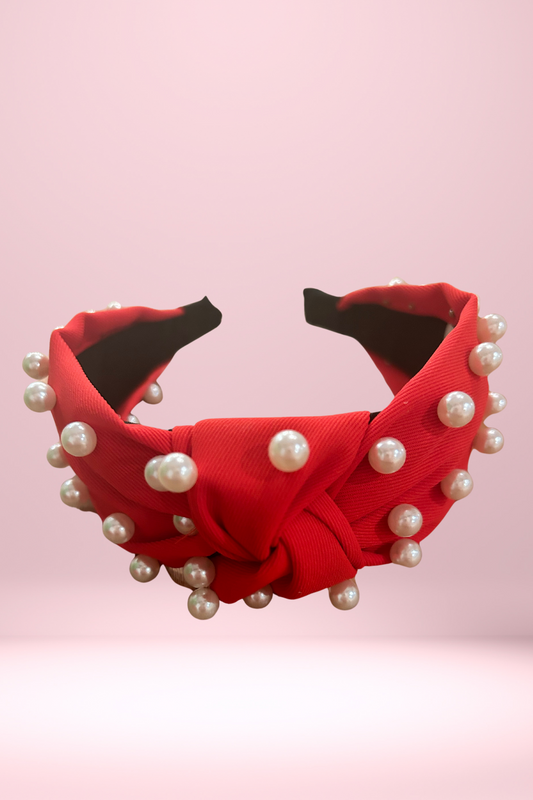 Rockin’ Red & Pearls Headband