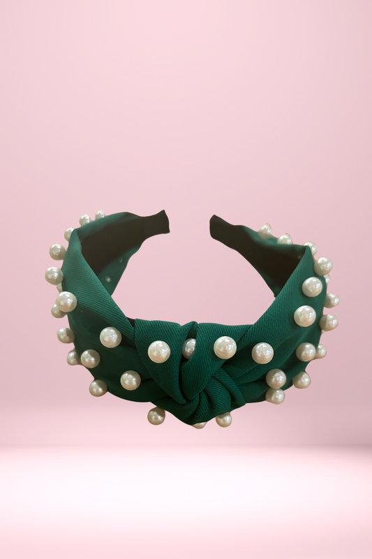 Green Pearls Headband