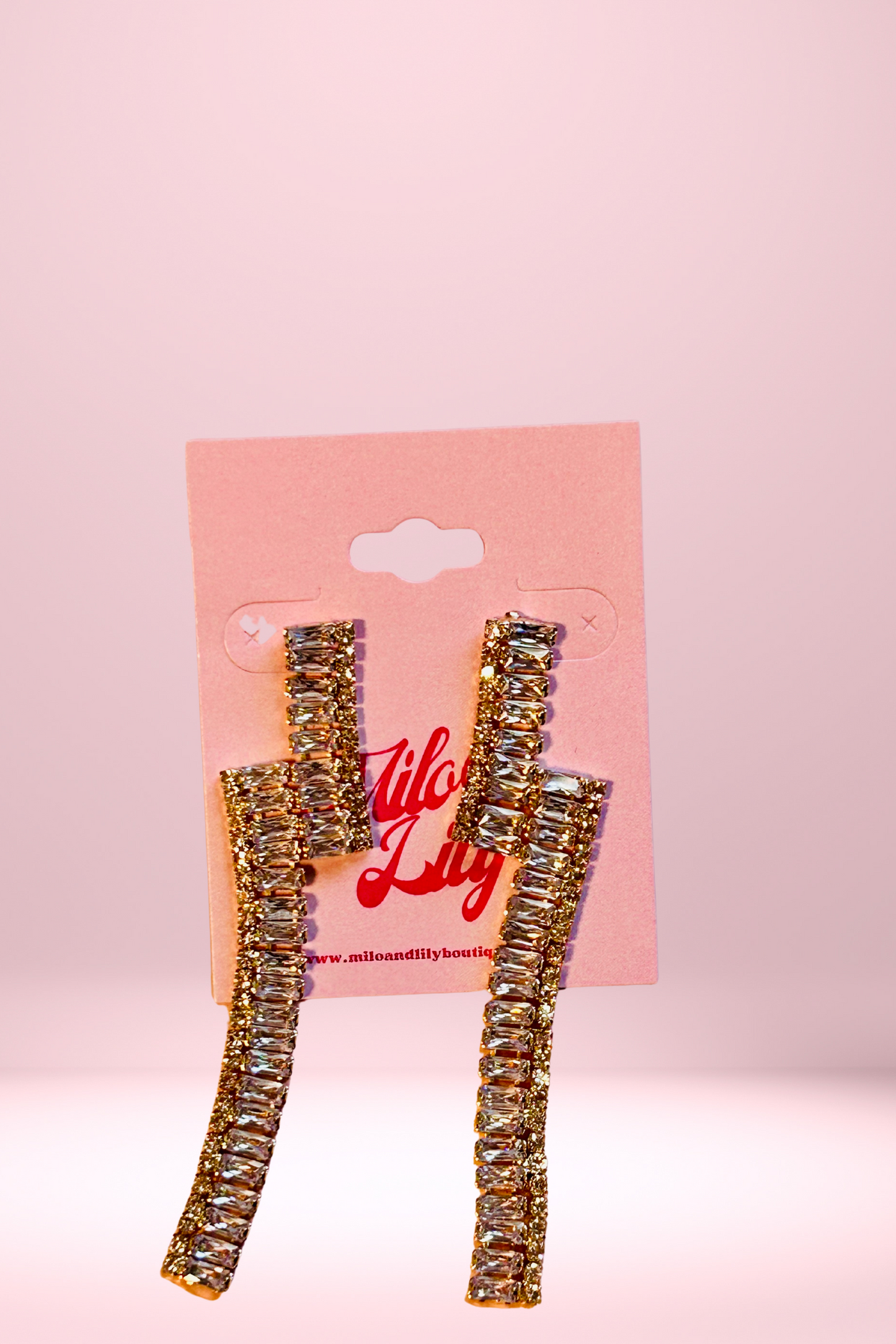 The Baguette Stone Linear Drop Earrings