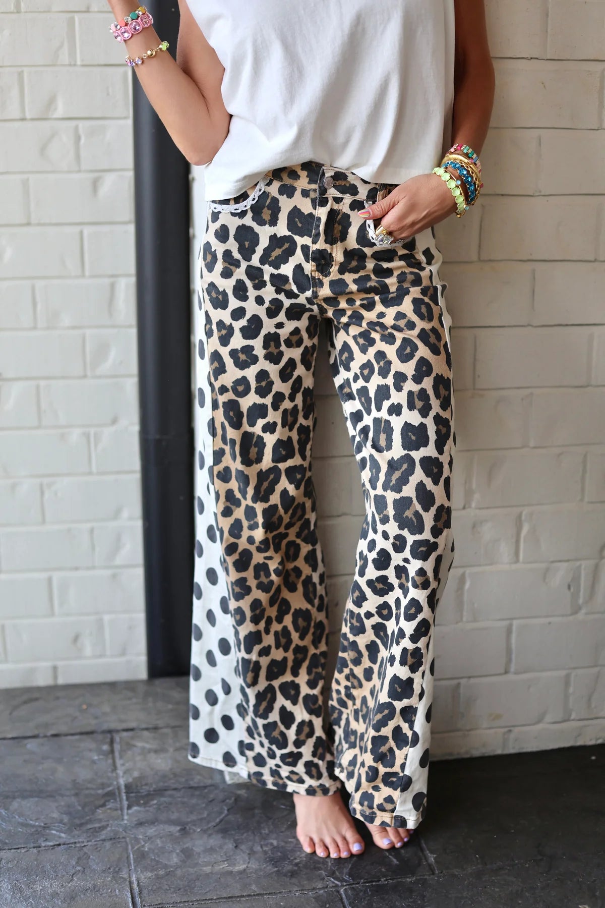 Spot on Wide Leg Denim jeans by Poppy and Pine product photo three