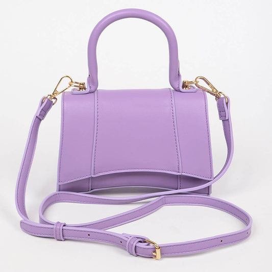 Faux Leather Top Handle Bag: Lavender - Milo & Lily Boutique