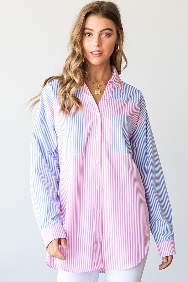 Multicolor Striped Button-Down Shirt