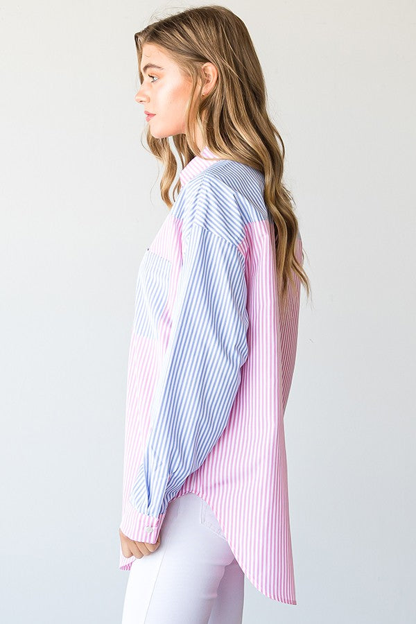 Multicolor Striped Button-Down Shirt
