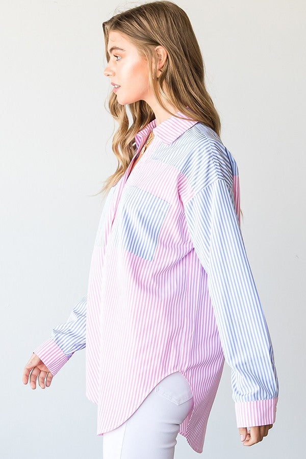 Multicolor Striped Button-Down Shirt