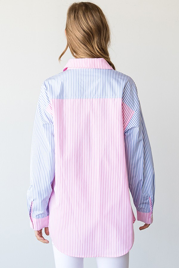 Multicolor Striped Button-Down Shirt