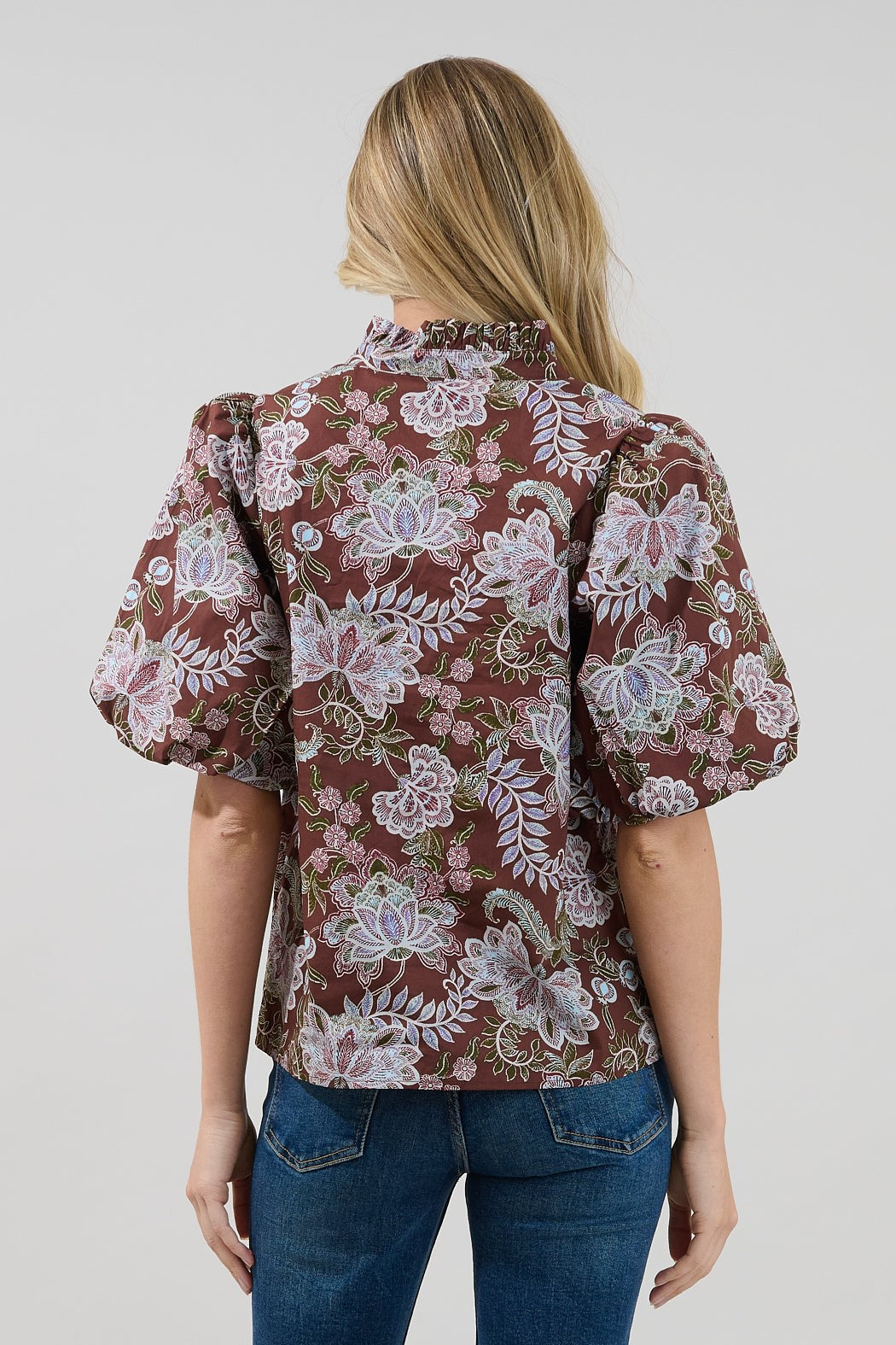 Sienna Rustic Brown Floral Blouse