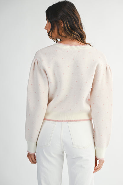 Queen of Hearts Rhinestone Button Cardigan