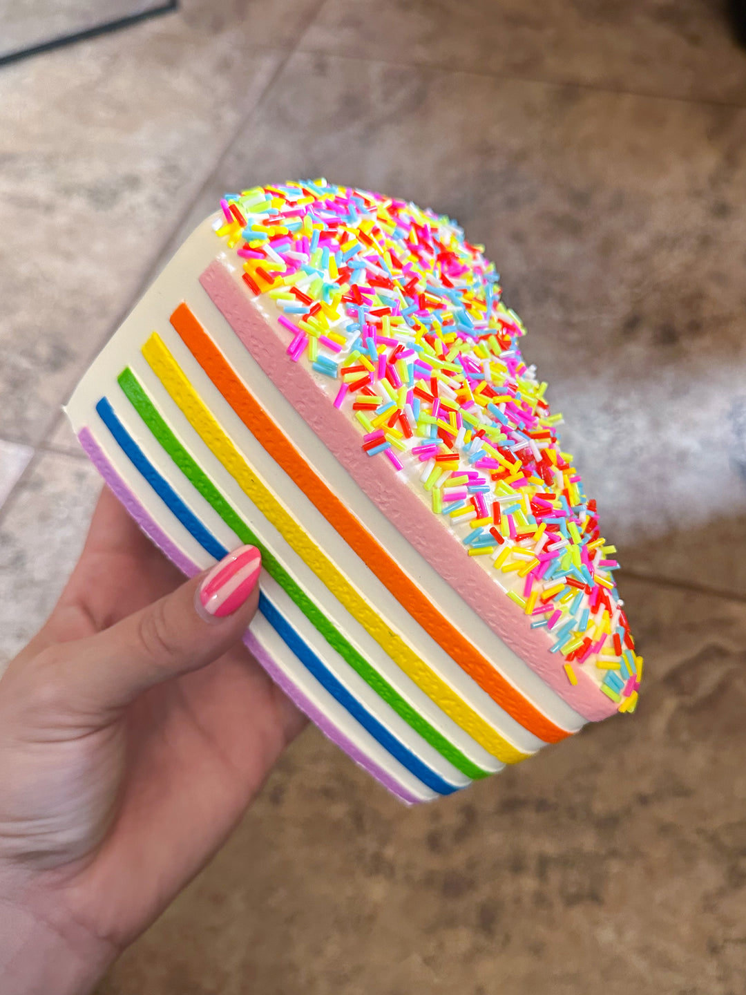 Rainbow birthday cake squishy