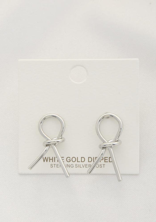 Knot Silver Post Earrings