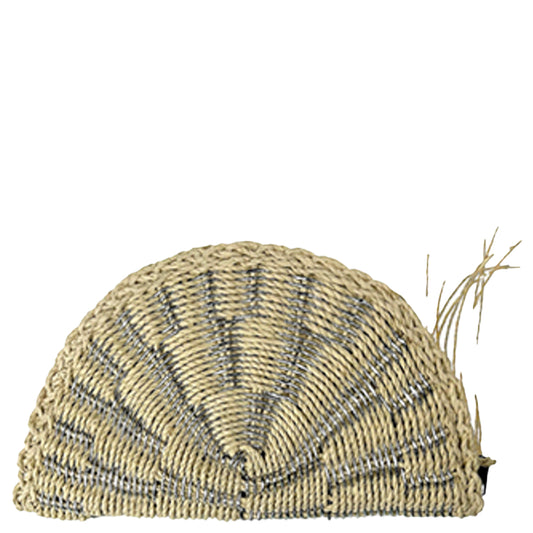 Seashell Rattan Envelope Clutch - Silver