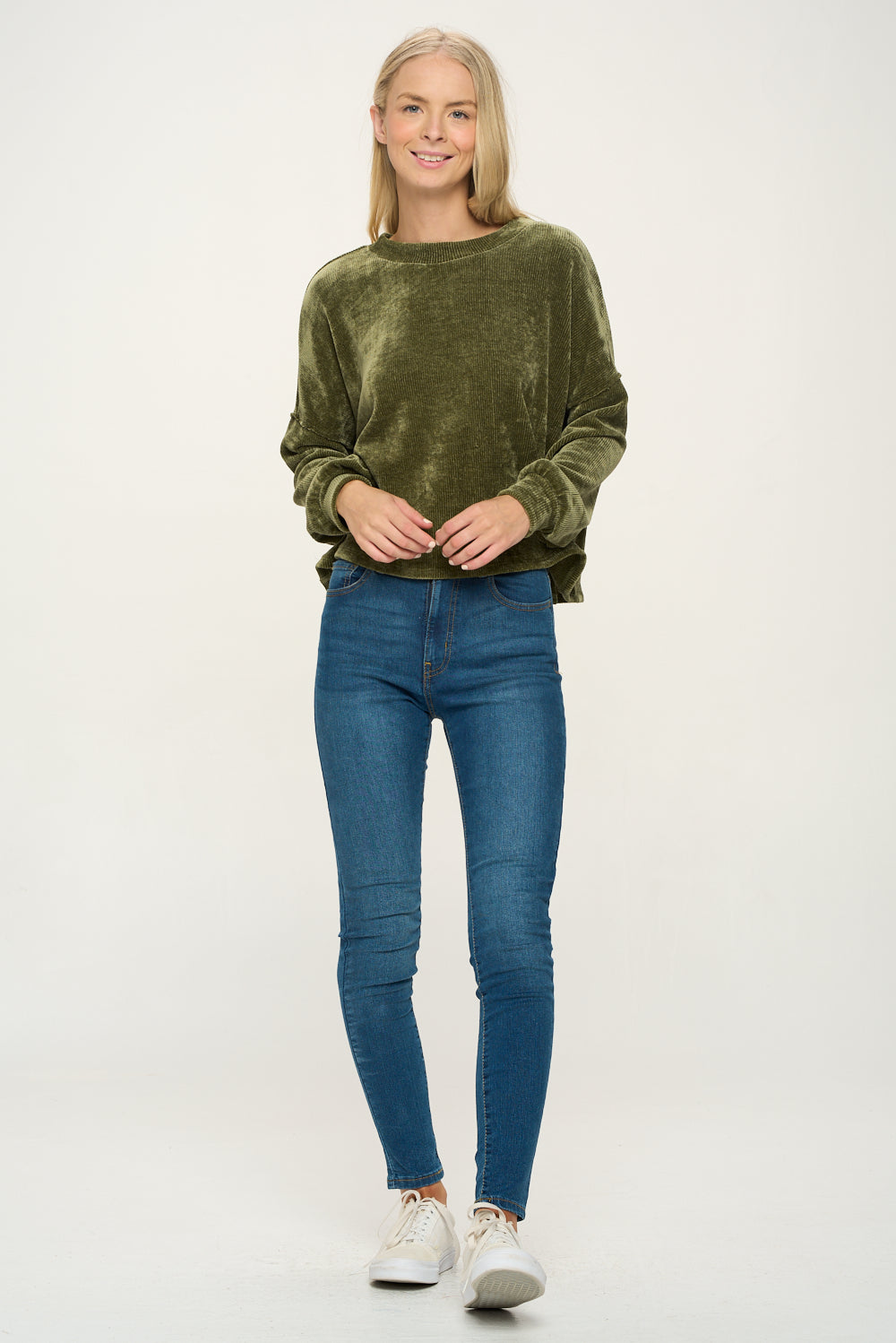 Cozy Chenille Sweater - OLIVE