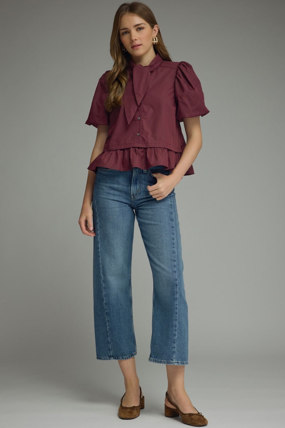 The Blair Bow Blouse – Plum