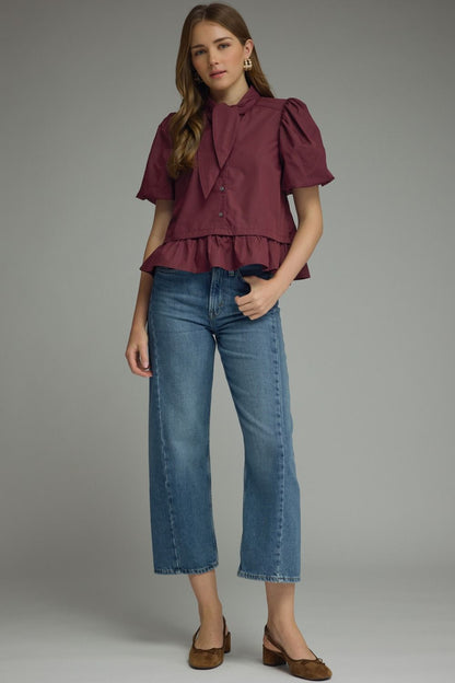 The Blair Bow Blouse – Plum