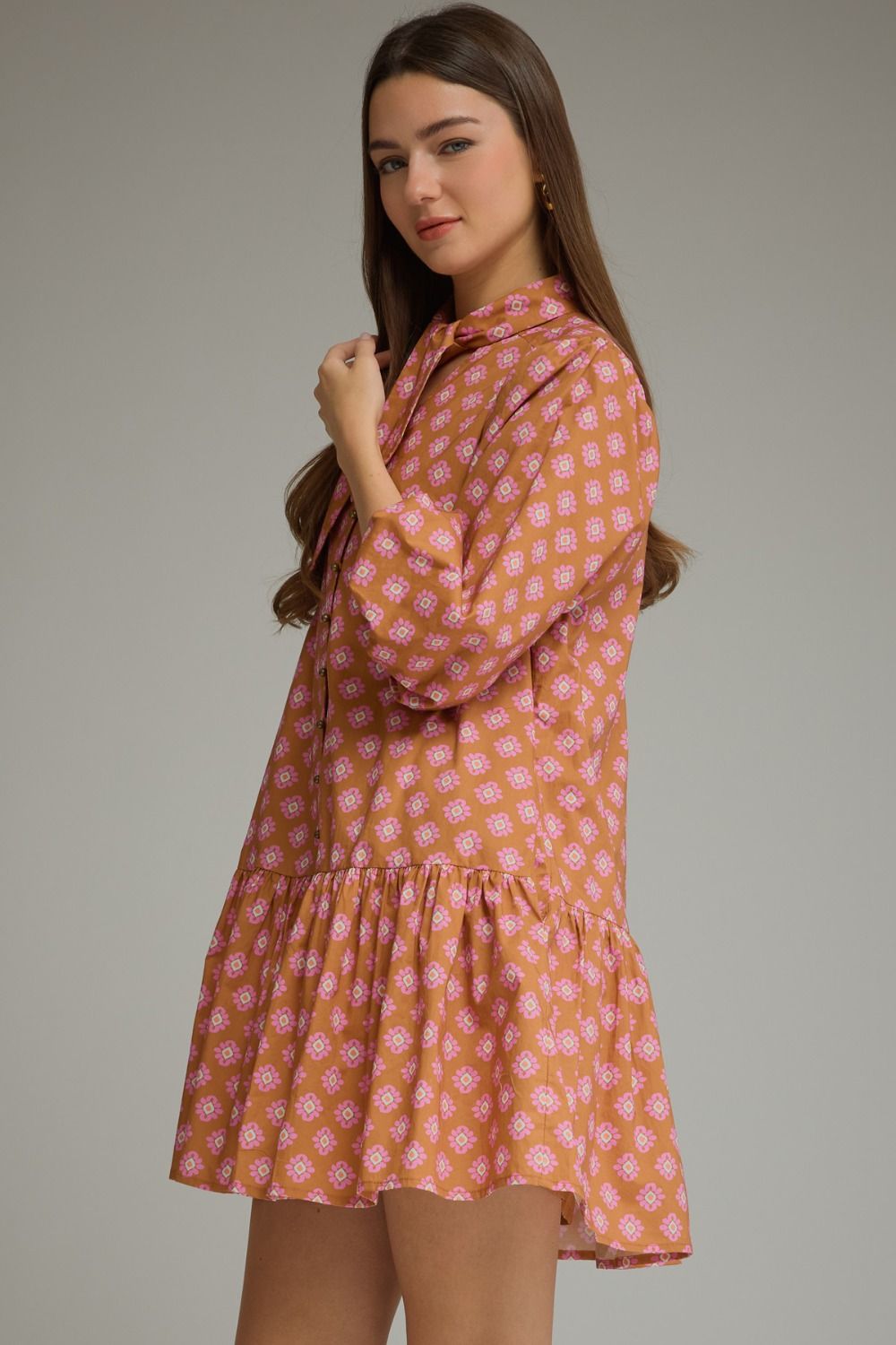 The Pink Penny Tie-Neck Dress