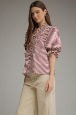 The Plum Club Stripe Blouse - Milo & Lily Boutique