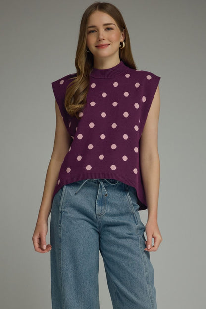 The Plum Dot Sweater Vest