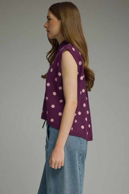 The Plum Dot Sweater Vest
