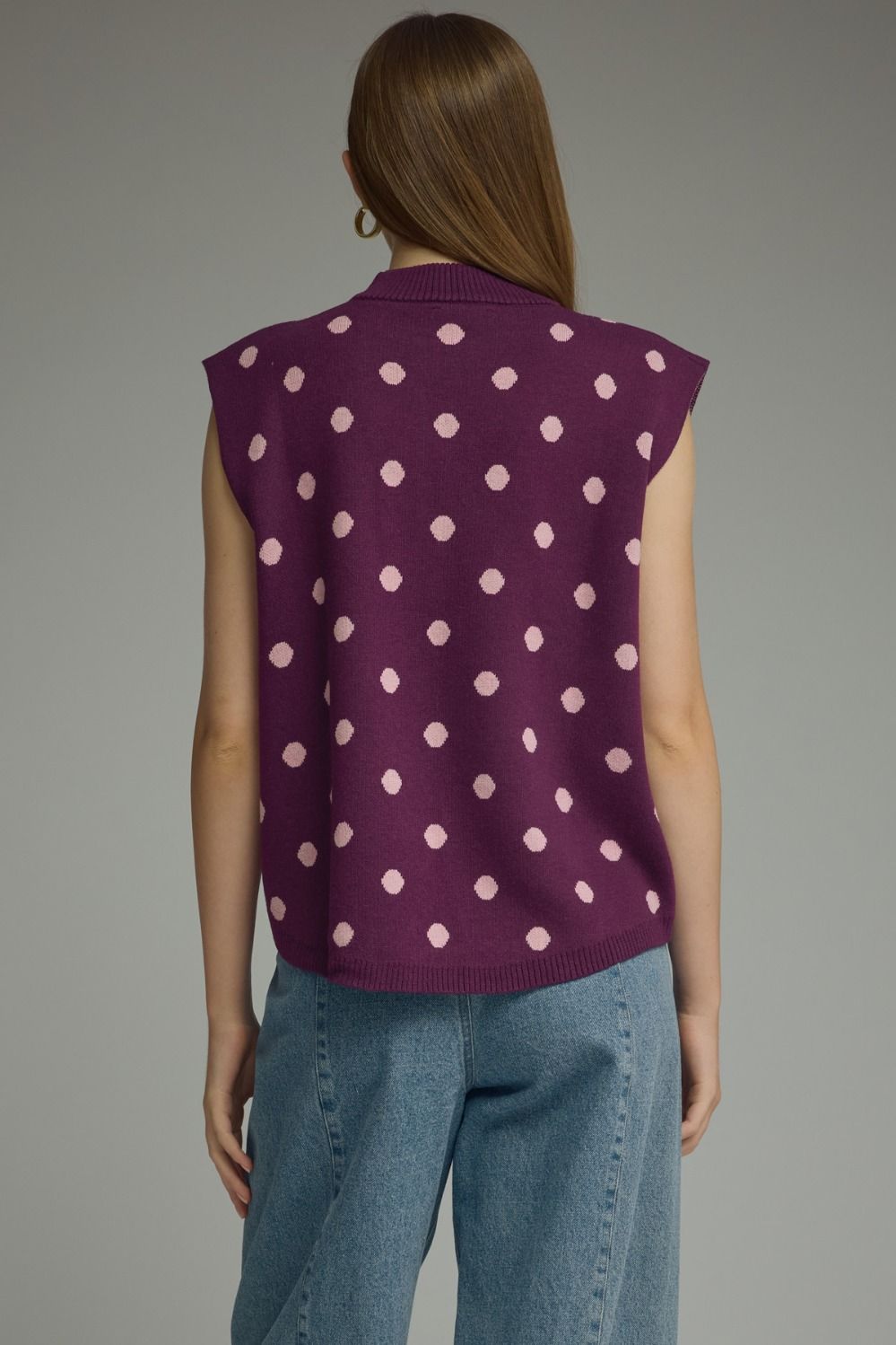 The Plum Dot Sweater Vest