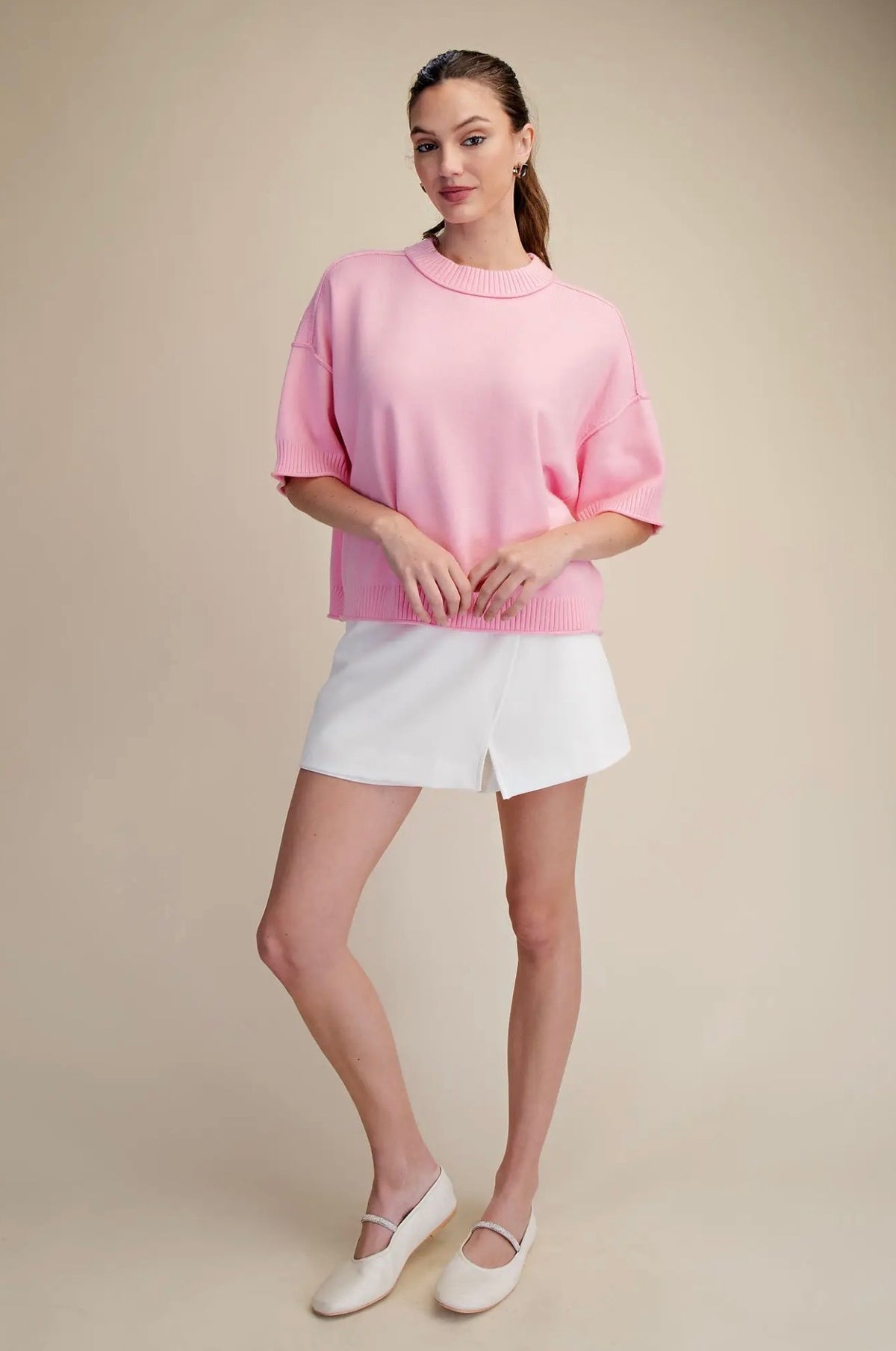 Think Pink Short Sleeve Sweater
