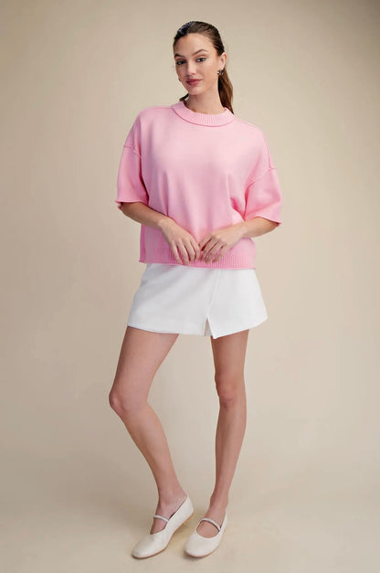 Think Pink Short Sleeve Sweater