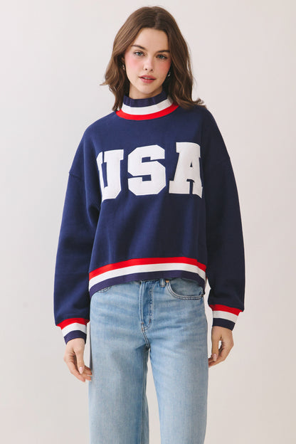 USA Varsity Mockneck Sweatshirt