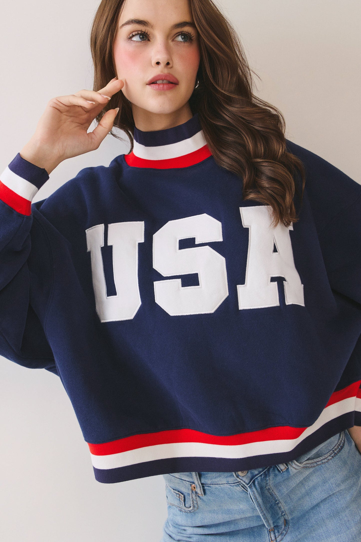 USA Varsity Mockneck Sweatshirt