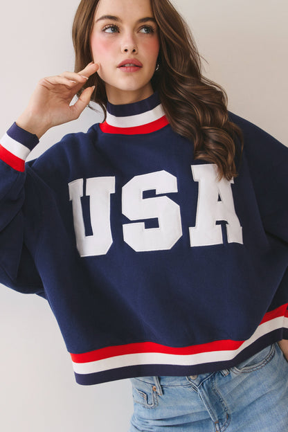 USA Varsity Mockneck Sweatshirt