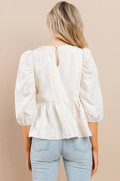Look At You Cream Textured Blouse - Milo & Lily Boutique